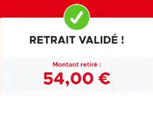 retrait est validé